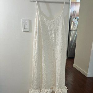 NWT white Ruffle Eyelet Maxi Dress medium/small encantadore for anthropologie
